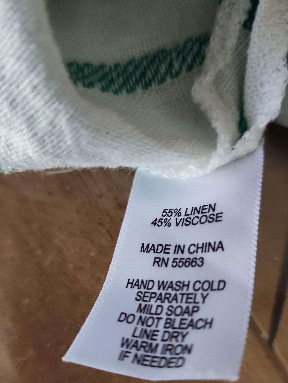 TAHARI LINEN BLEND Sleeveless Green Stripe V-Neck Cover-Up Dress - Picture 6 of 6